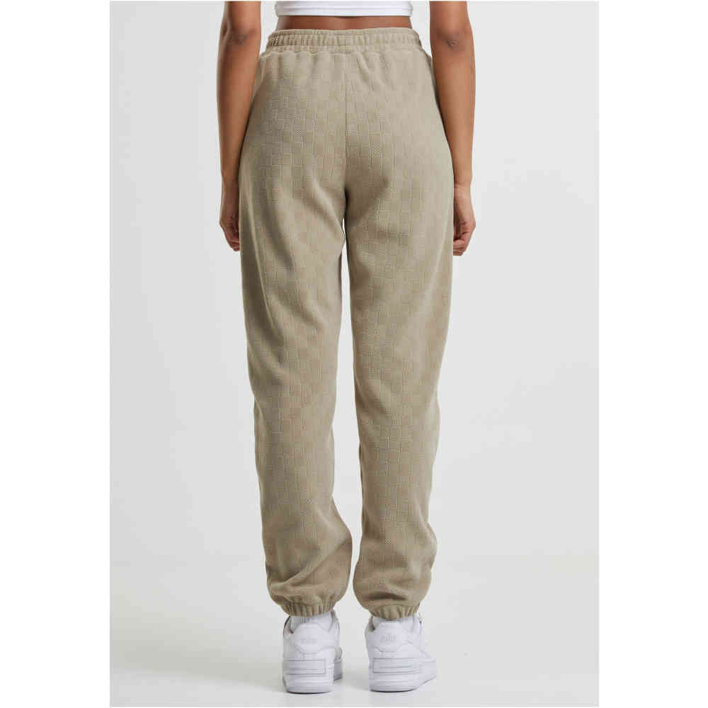 Urban Classics - Jacquard Velvet Dames joggingbroek - Beige
